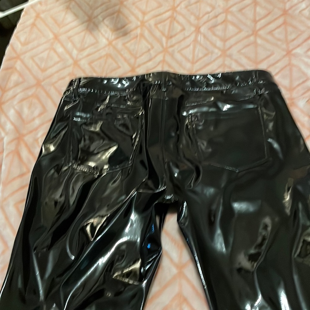 Brand new black pvc lip service men’s pants
